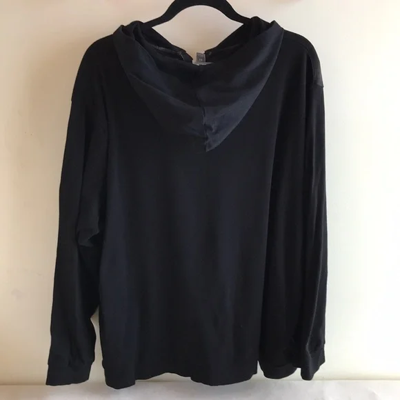 Essentials Sz 4X hoodie zip front Y2K graphic roses Butterflies crystals black - Picture 8 of 14